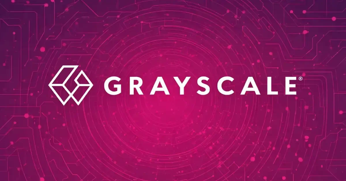 Grayscale logo in neon background